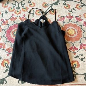 Jcrew scalloped black tank top